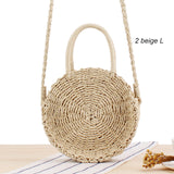 Round, handmade, wicker, bag with handle