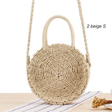 Round, handmade, wicker, bag with handle