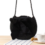 Simple Straw Round Women shoulder bag