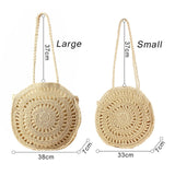 Simple Straw Round Women shoulder bag