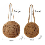 Simple Straw Round Women shoulder bag
