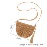 Simple Straw Round Women shoulder bag
