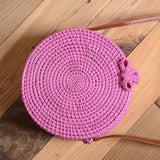 Simple Straw Round Women shoulder bag