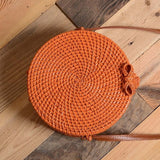 Simple Straw Round Women shoulder bag