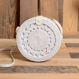 Simple Straw Round Women shoulder bag