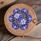 Simple Straw Round Women shoulder bag