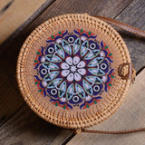 Simple Straw Round Women shoulder bag