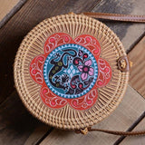 Simple Straw Round Women shoulder bag