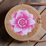 Simple Straw Round Women shoulder bag